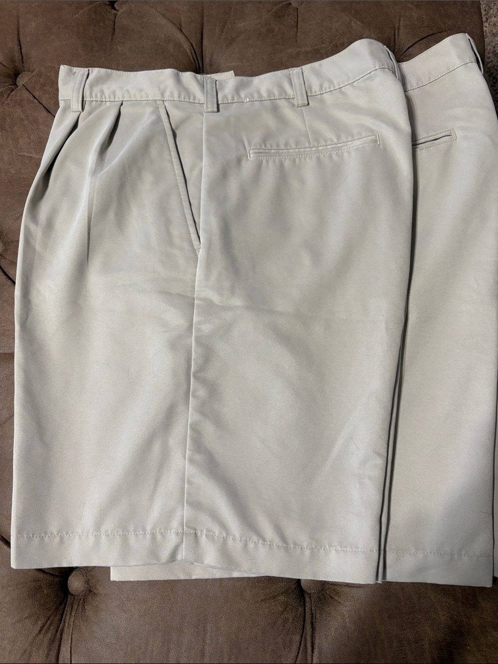 Men's Classic Pleated Shorts - Light Gray